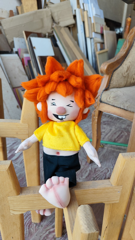 عروسک پارچهای وروجک دستدوز ۴۰ سانتی | عروسک فانتزی و بامزه