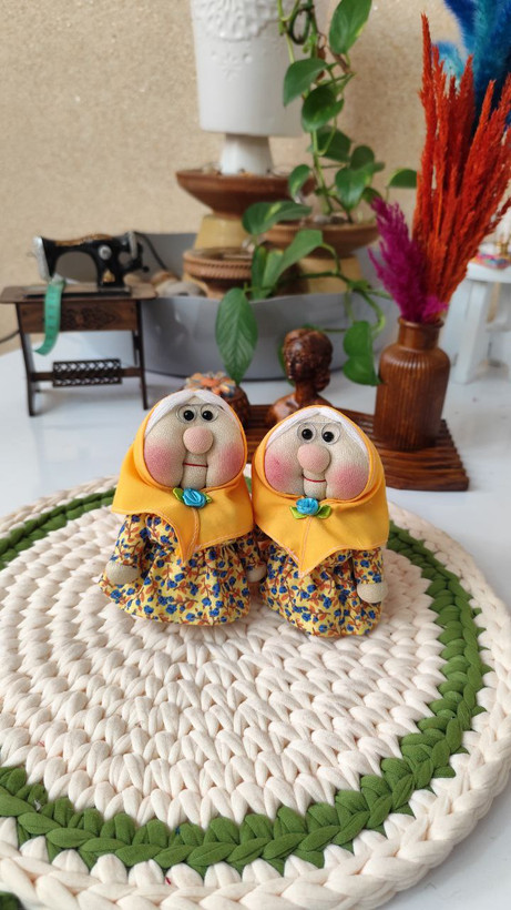 عروسک پارچهای ننهجون ۱۵ سانتی | دستدوز سنتی و بامزه