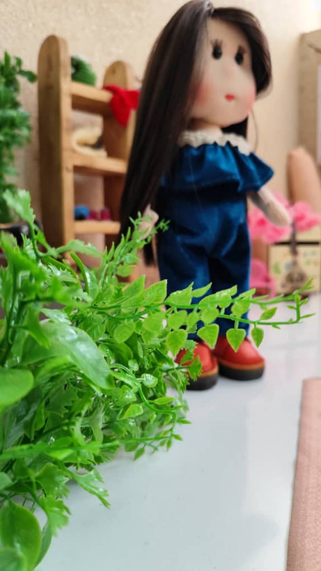 عروسک پارچهای خنگول دختر ۴۰ سانتی | کفش چرم طبیعی و دستدوز