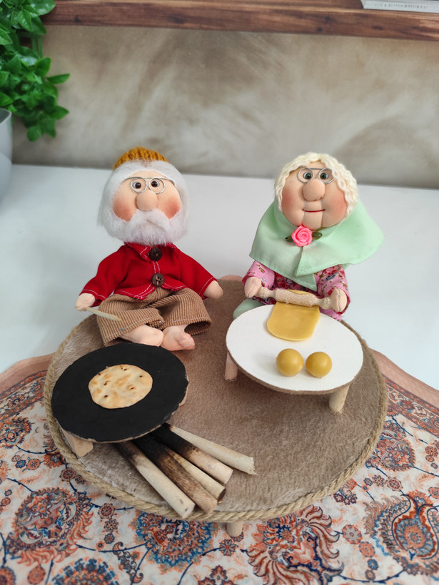 ست عروسک پارچهای نانپز کوچولو | دستدوز با اجاق و وسایل آشپزی