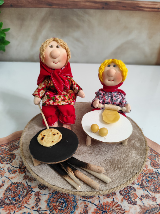 ست عروسک پارچهای نانپز کوچولو | دستدوز با اجاق و وسایل آشپزی