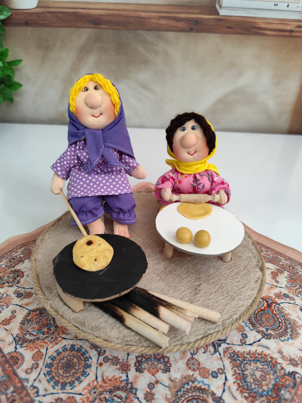 ست عروسک پارچهای نانپز کوچولو | دستدوز با اجاق و وسایل آشپزی